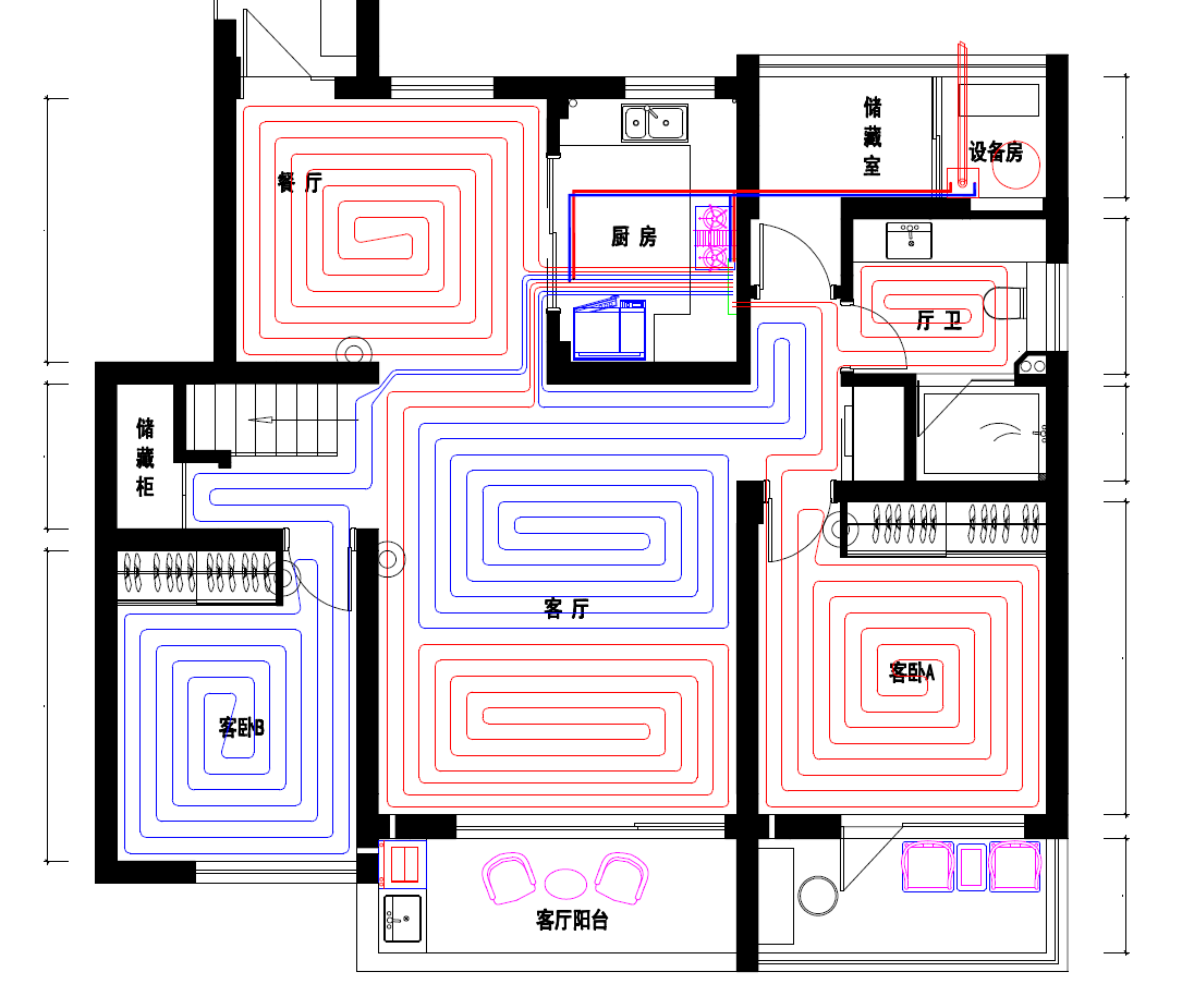 三层别墅地暖设计方案图片